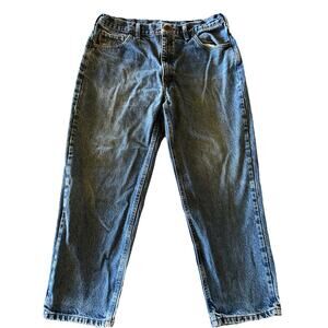 Carhartt Jeans Men’s 35x27 Relaxed Fit Denim Blue Medium Wash Workwear Travel